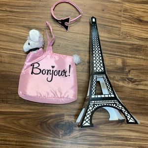 Lot of Paris accessories: poodle purse, headband & Eiffel tower